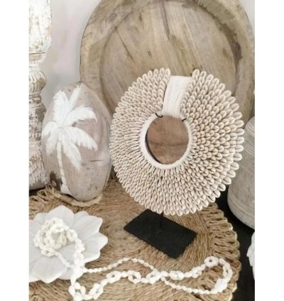 Handmade Bali Shell Decor Coastal Boho Wall Hanging Tribal Island Art