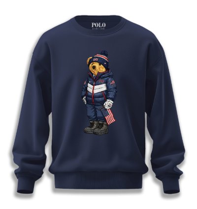 Patriotic American Bear Sweatshirt Navy
