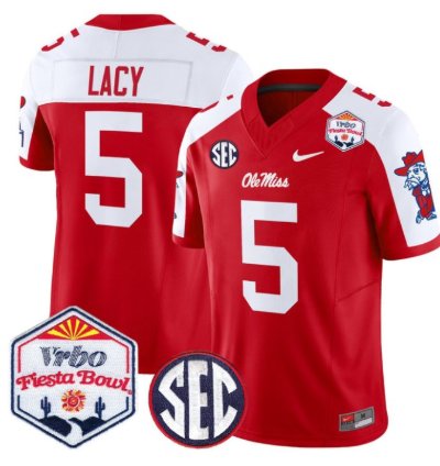 Kewan Lacy 5 Ole Miss Rebels Football Jersey 2026 Fiesta Bow Vapor Patch All Stitched