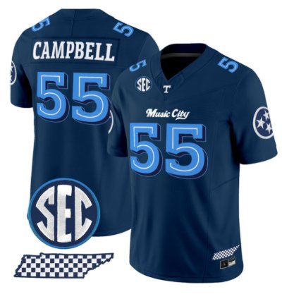 Amare Campbell Jersey 55 Tennessee Vols Music City Edition Stitched Navy