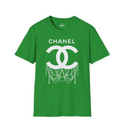Chanel Logo Necklace Green T-shirt - Size Usa