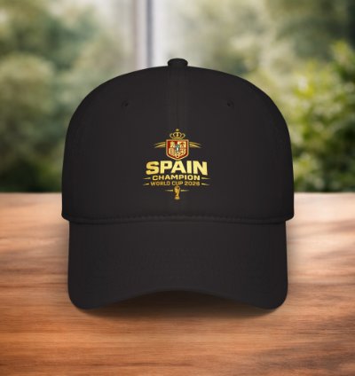 Spain World Cup 2026 Champion Hat Spain Soccer Champions Cap Football Fan Gift Black