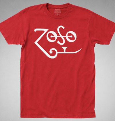 Zoso T-shirt Jimmy Page Plant Zeppelin Robert Classic Rock 70s Vintage Logo Redtee