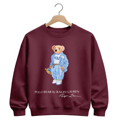 Polo Bear Carolina Blue Sweatshirt - Size Usa
