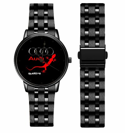 Audi Quattro Logo Sport Watch Leather Band
