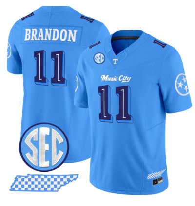 Faizon Brandon Jersey 11 Tennessee Vols Music City Edition Stitched Blue