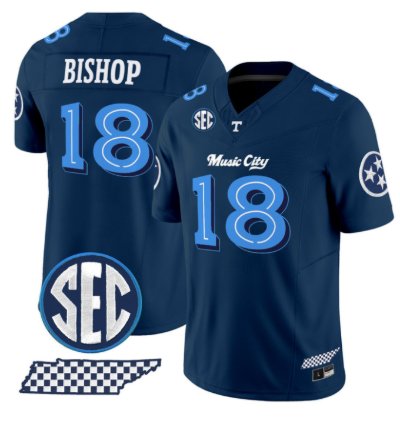 Desean Bishop Jersey 18 Tennessee Vols Music City Edition Stitched Navy