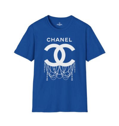 Chanel Logo Necklace Blue T-shirt - Size Usa