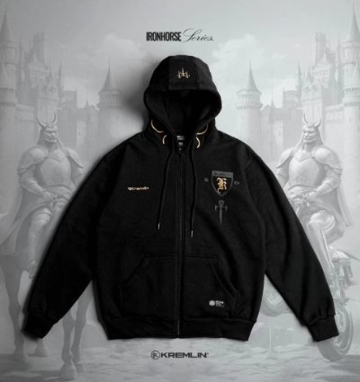 Kremlin Ghost - Zipper Hoodie Ironhorse Series Black