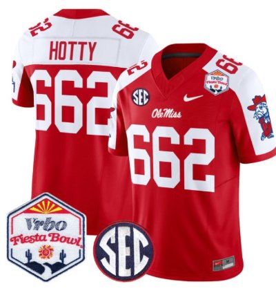 Hotty 662 Ole Miss Rebels Football Jersey 2026 Fiesta Bow Vapor Patch All Stitched
