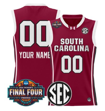 Custom South Carolina Gamecocks Jersey 2026 Final Four Stitched Garnet