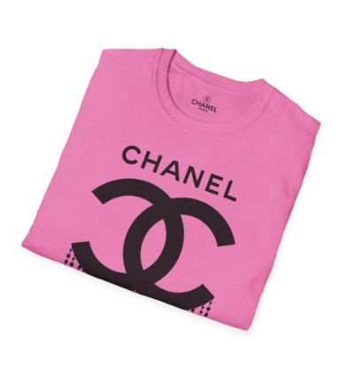 Chanel Logo Necklace Pink T-shirt - Size Usa