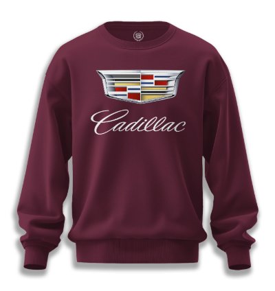 Cadillac Sweatshirt Mens Shirt Maroon