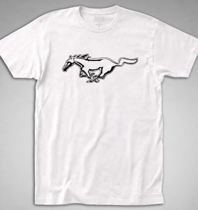 Mustang White T-shirt Muscle Car Auto Shelby Boss Automobile Classic 70s 80s Horse