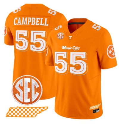 Amare Campbell Jersey 55 Tennessee Vols Music City Edition Stitched Orange