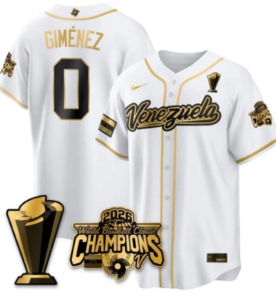 Andres Gimenez 0 Venezuela Baseball Jersey 2026 World Baseball Classic Champions Limited Stitched