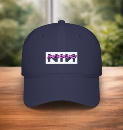 Nine Inch Nails Hat Nin Logo Navy Adjustable Baseball Cap For Rock Music Fans