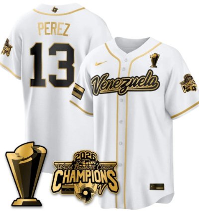 Salvador Perez 13 Venezuela Baseball Jersey 2026 World Baseball Classic Champions Limited Stitched