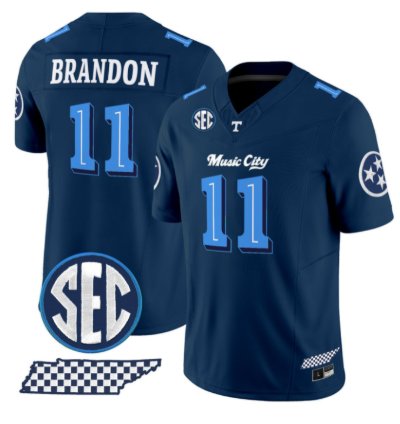 Faizon Brandon Jersey 11 Tennessee Vols Music City Edition Stitched Navy