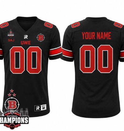 Custom Uwe Bullets Football Jersey National Champions Patch All Stitched Black