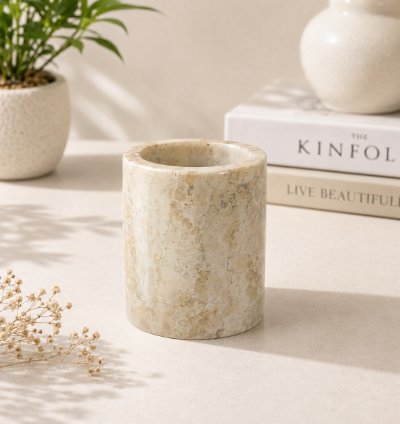Handmade Natural Marble Vase Glass