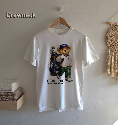 Polo T-shirt Bear Playing Golf Design For Men Us Size