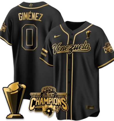 Andres Gimenez 0 Venezuela Baseball Jersey 2026 World Baseball Classic Champions Limited Stitched