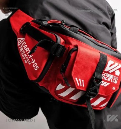 Kremlin Cyrax Waistbag Double Strap Sling Bag - Red