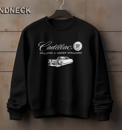 Cadillac Logo Sweatshirt Elegant Classic Car Design Us Size