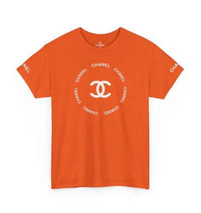 Chanel Logo Circle Orange T-shirt - Size Usa