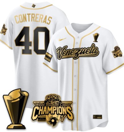 Willson Contreras 40 Venezuela Baseball Jersey 2026 World Baseball Classic Champions Limited Stitched
