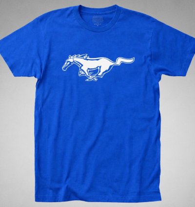 Mustang Blue T-shirt Muscle Car Auto Shelby Boss Automobile Classic 70s 80s Horse