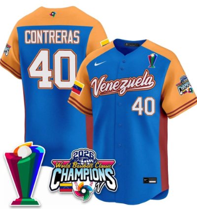 Willson Contreras 40 Venezuela Baseball Jersey 2026 World Baseball Classic Champions Limited Stitched