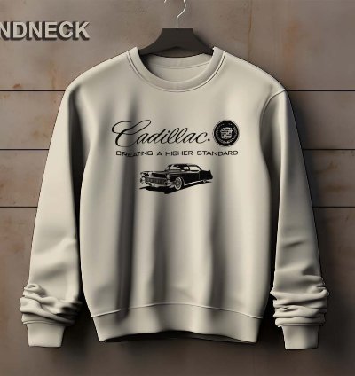 Cadillac Logo Sweatshirt Elegant Classic Car Design Us Size