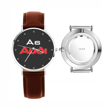 Audi A6 Logo Sport Watch Metal Band Stainless Steel