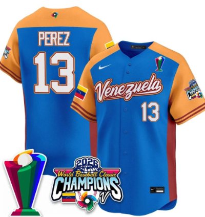 Salvador Perez 13 Venezuela Baseball Jersey 2026 World Baseball Classic Champions Limited Stitched
