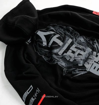 Kremlin Neo Hoodie - Zipper Hoodie Black Cybertech