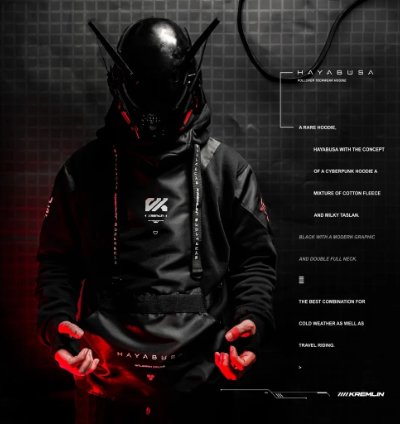 Kremlin Hayabusa - Cyber techwear Pullover Hoodie